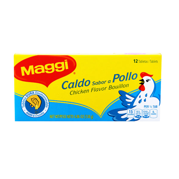Cajita 12 pastillas sabor a pollo, Maggi, 138 g