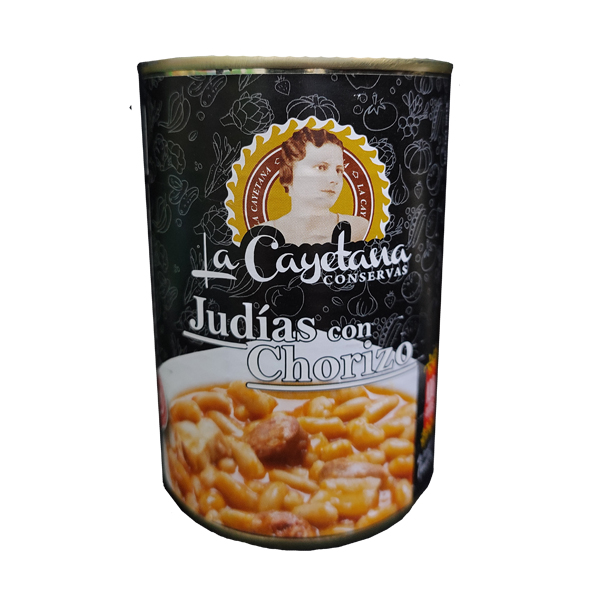Judías con chorizo La Cayetana, 415 g