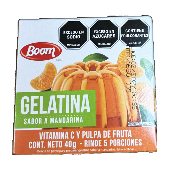 Gelatina sabor a mandarina, 40 g